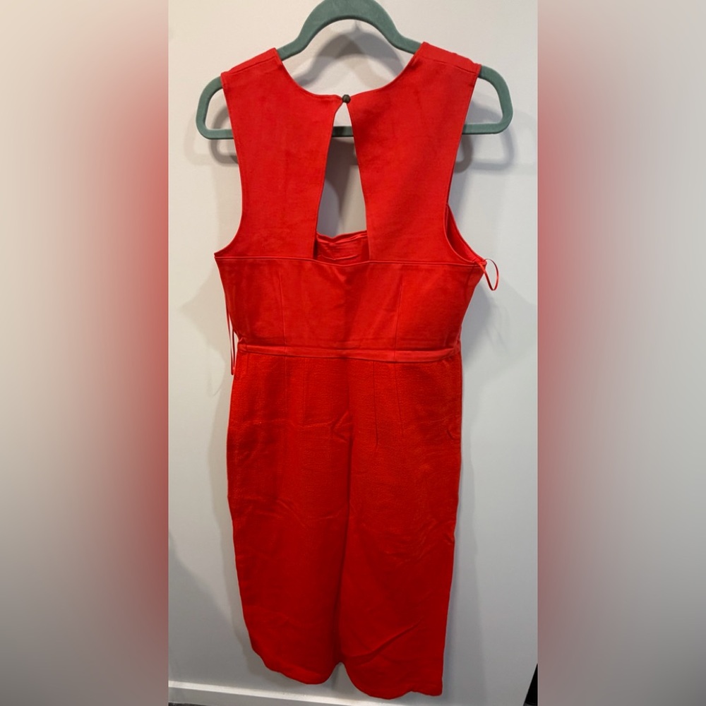 Anthropologie Maeve Square Neck Red Midi Dress Sz 12 - Picture 13 of 16